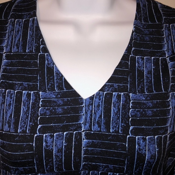 J. McLaughlin Emma Dress Catalina Cloth Black Blue White Size Medium - Picture 3 of 10